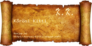 Kőrösi Kitti névjegykártya